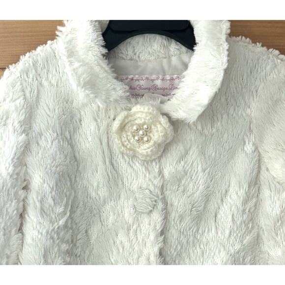 Sophia Young Design VTG Faux Fur White Jacket Sz 4 USA Pagent Special Occasion - Picture 2 of 6